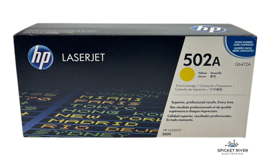 NEW - Genuine HP LaserJet 502A Q6472A Yellow Toner Print Cartridge