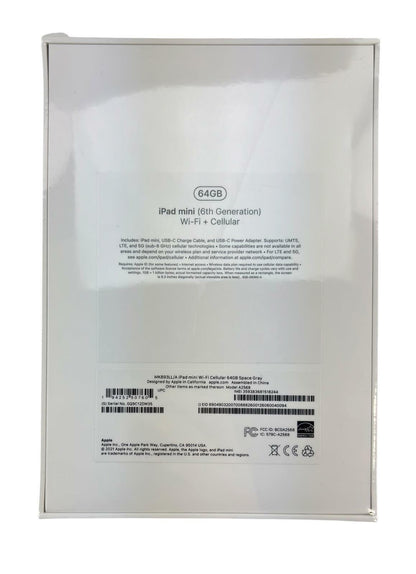 NEW - Apple iPad Mini 6th Gen. (A2568) - 8.3" 64GB Wi-Fi + Cellular - Space Gray