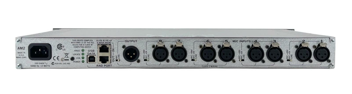 Rane AM2 8-Channel Gain Sharing Microphone Automixer