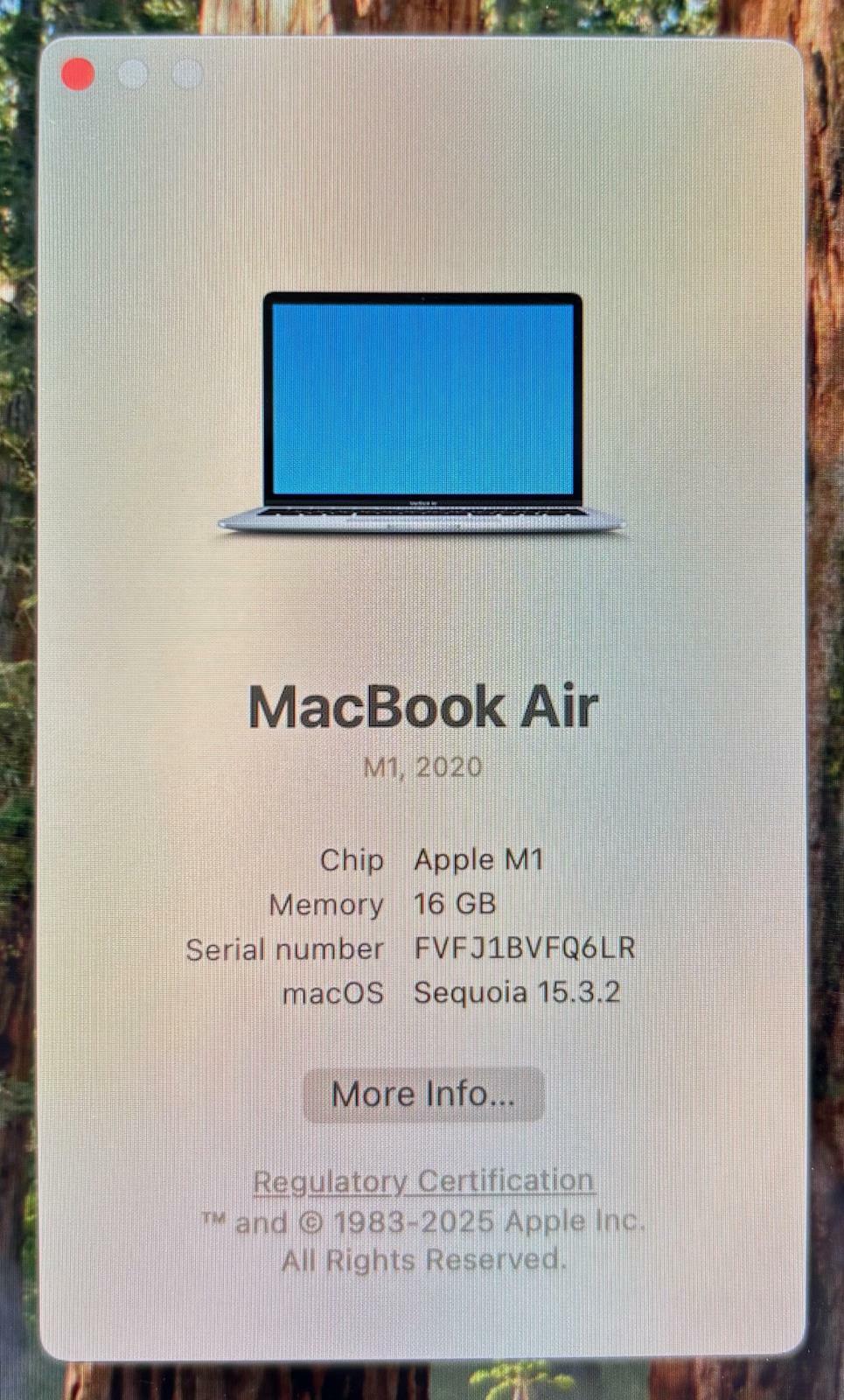 Apple MacBook Air A2337 2020 2.10GHz 8-Core M1 256GB SSD 16GB RAM #226771