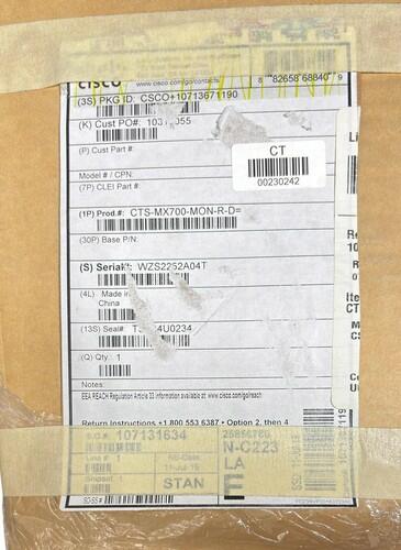 NEW - Cisco CTS-MX700-MON-R-D 55" Right-side Monitor Replacement for MX700