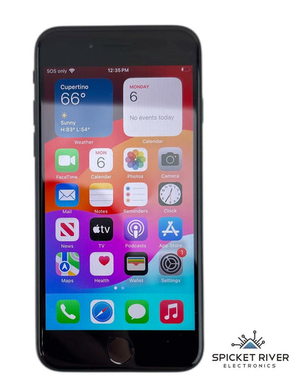 Apple iPhone SE 2nd Gen. A2275 64GB Unlocked Black iOS Smartphone READ Display