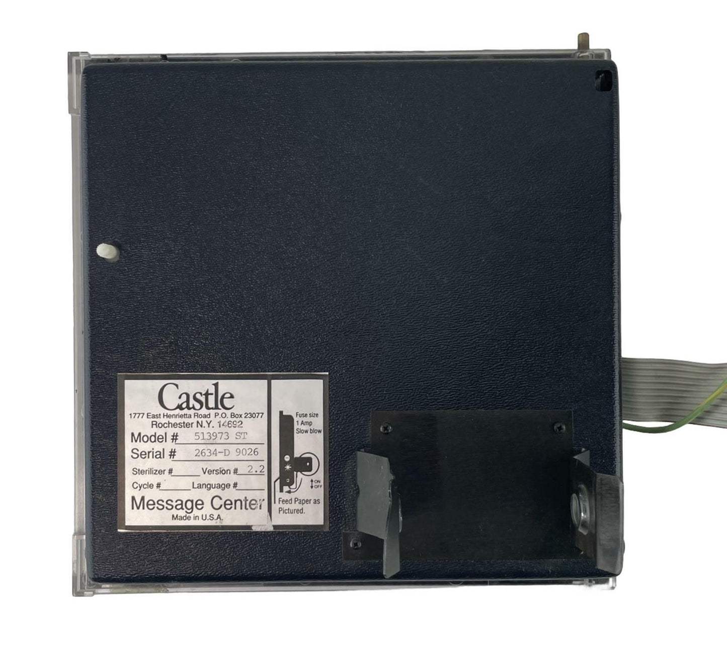 Castle Message Center Assembly 513973 ST Version 2.2 for MDT Steam Sterilizer