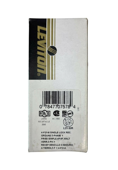 Open Box - Leviton Model 2810 30A 120/208V 3PY Flush Mount Locking Receptacle