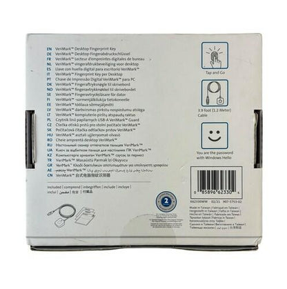 NEW - Kensington VeriMark Desktop USB Fingerprint Key Fido U2F K62330WW