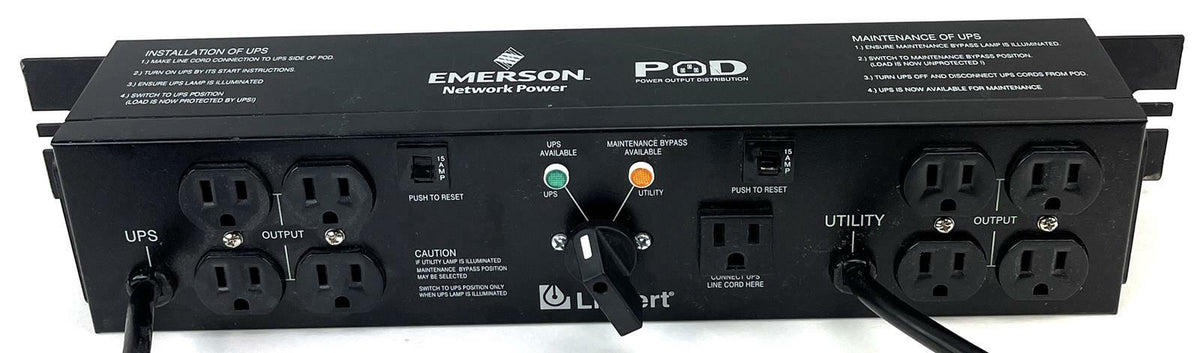 Liebert MicroPod MP2-115A Maintenance Bypass Switch PDU Power Distribution Unit