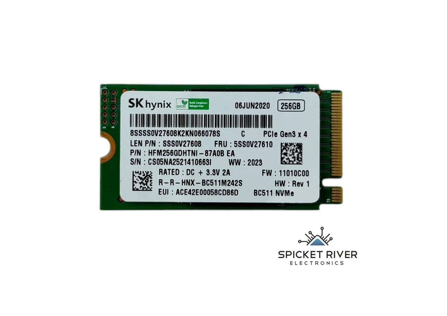SK Hynix BC511 HFM256GDHTNI-87A0B 256GB M.2 2242 NVMe PCIe Gen3x4 SSD Drive