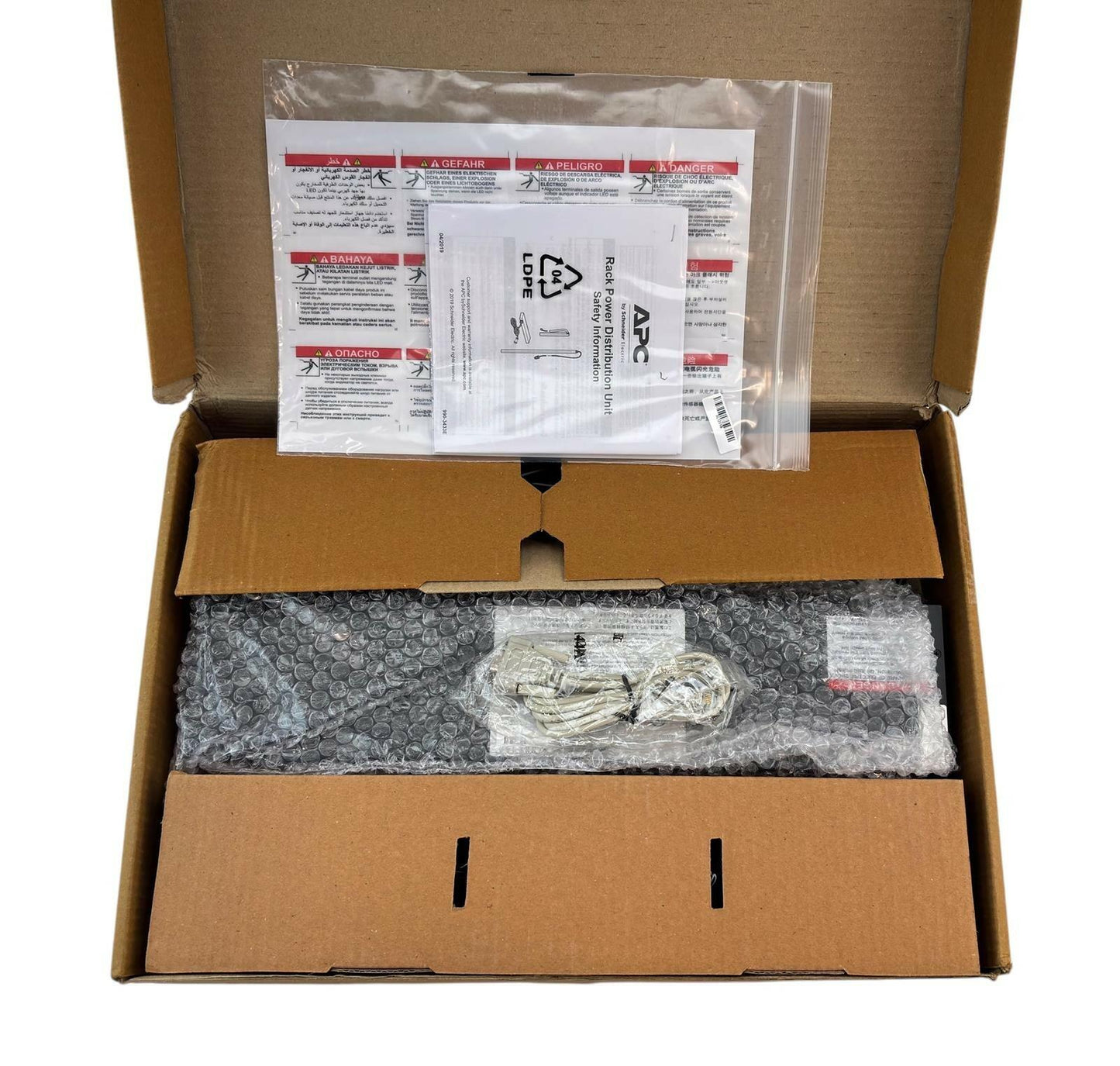NEW - Open Box - APC AP7900B Horizontal Switched 1U Rack PDU - 15A 8-Outlet