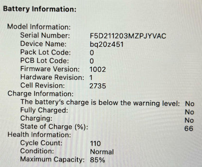 Apple MacBook Air 13" A2337 2020 2.10GHz 8-Core M1 256GB SSD 16GB RAM #226821