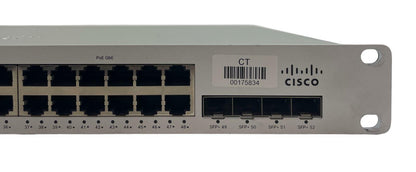 Cisco Meraki MS225-48LP Gigabit Network Switch 48x 1Gb PoE 4x10Gb SFP+ Unclaimed