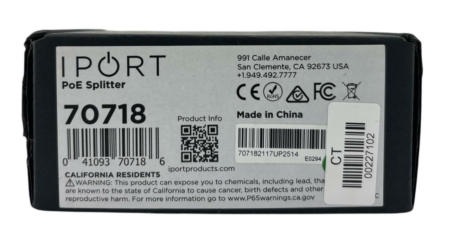 NEW - Open Box - iPort 70718 Surface Mount PoE Splitter