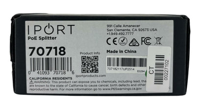 NEW - Open Box - iPort 70718 Surface Mount PoE Splitter