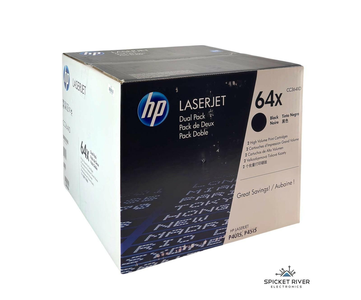 NEW - Genuine HP LaserJet 64X CC364XD Dual Pack Black High Yield Toner Cartridge