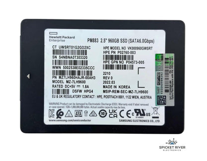 Samsung PM883 MZ-7LH9600 960GB SATA 6Gb/s 2.5" Internal SSD Solid State Drive
