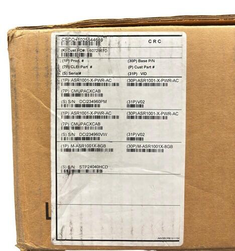 NEW - Open Box - Cisco ASR1001-X V04 Gigabit Aggregation Services Router