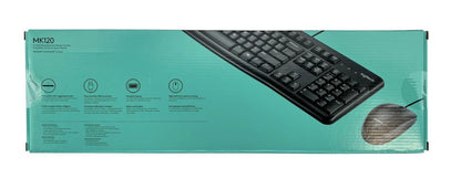 NEW - Logitech MK120 Corded Keyboard and Mouse Combo 920-002565