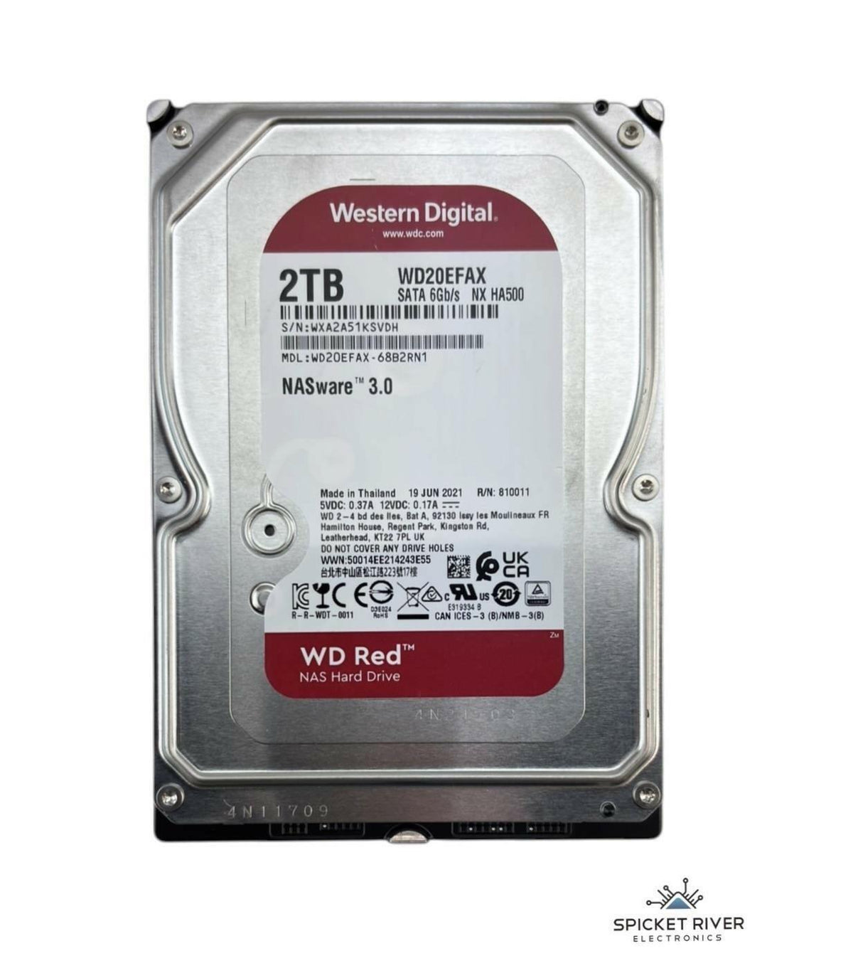 Western Digital Red WD20EFAX-68B2RN1 2TB SATA 6Gb/s NASware 3.0 3.5" Hard Drive