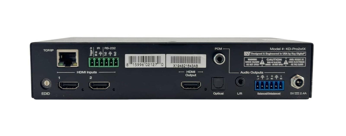 Key Digital KD-Pro2x1X Pro Series 4K/18G HDMI Auto Switcher - No AC