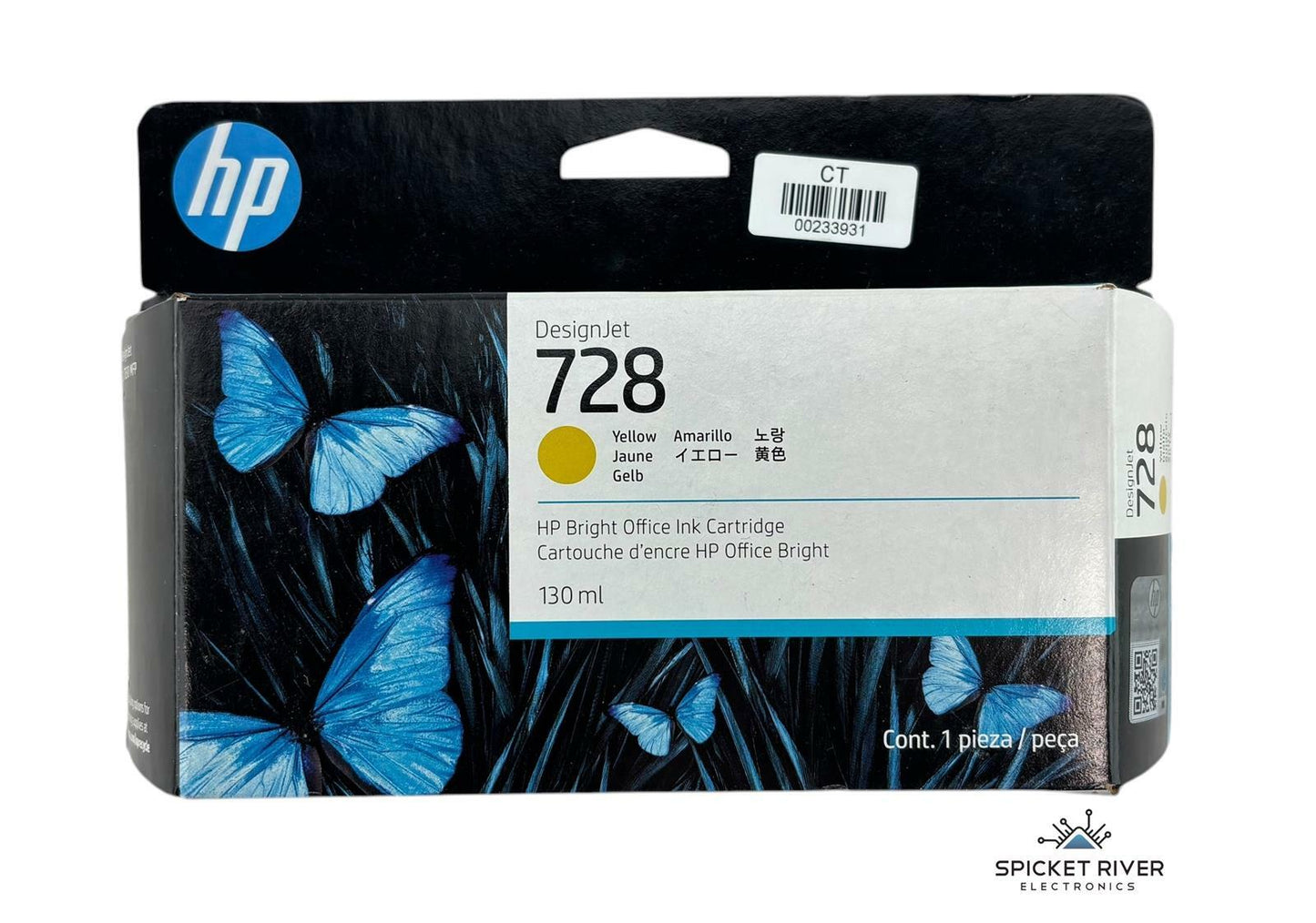 NEW - HP F9J65A DesignJet 728 Yellow Bright Office Ink Cartridge 130ml Dec 2027