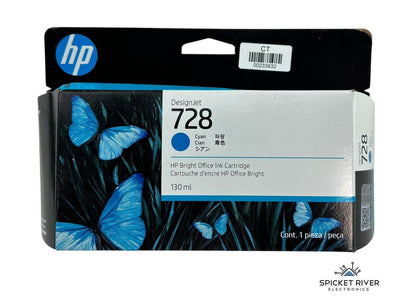NEW - HP F9J67A DesignJet 728 Cyan Bright Office Ink Cartridge 130ml Dec 2027