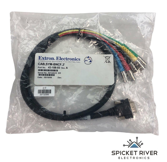 NEW - Extron Electronics 43-108-03 CAB, SYM-BNCF, 3' Cable