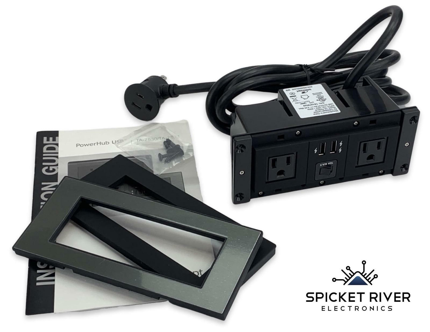 NEW - Open Box - TeleAdapt TA-7530US 2x USB, 2x PWR PowerHub Module - Black