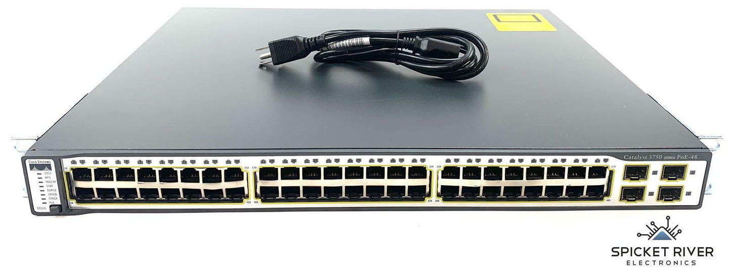 Cisco Catalyst 3750 Series WS-C3750-48PS-S V05 48-Port PoE Network Switch