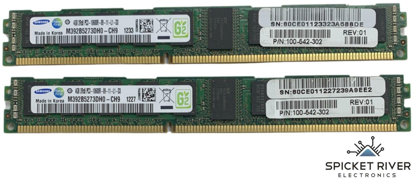 Lot of 2 - Samsung M392B5273DH0-CH9 4GB DDR3 SDRAM PC3-10600 RAM Memory