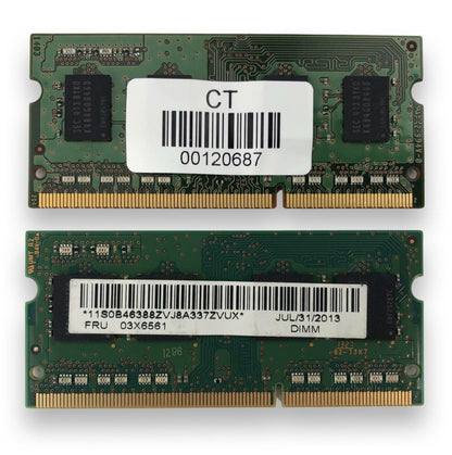 Lot of 2 - Samsung M471B5173QH0-YK0 4GB 1Rx8 SODIMM PC3L-12800S RAM Memory
