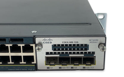 Cisco WS-C3560X-48PF-L V01 Ethernet Switch 1x 1100W PSU 1x C3KX-NM-10G Module