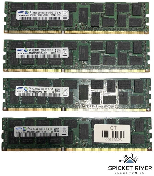 Lot of 4 - Samsung M393B5170FH0-YH9 4GB DDR3 SDRAM PC3L-10600R RAM Memory