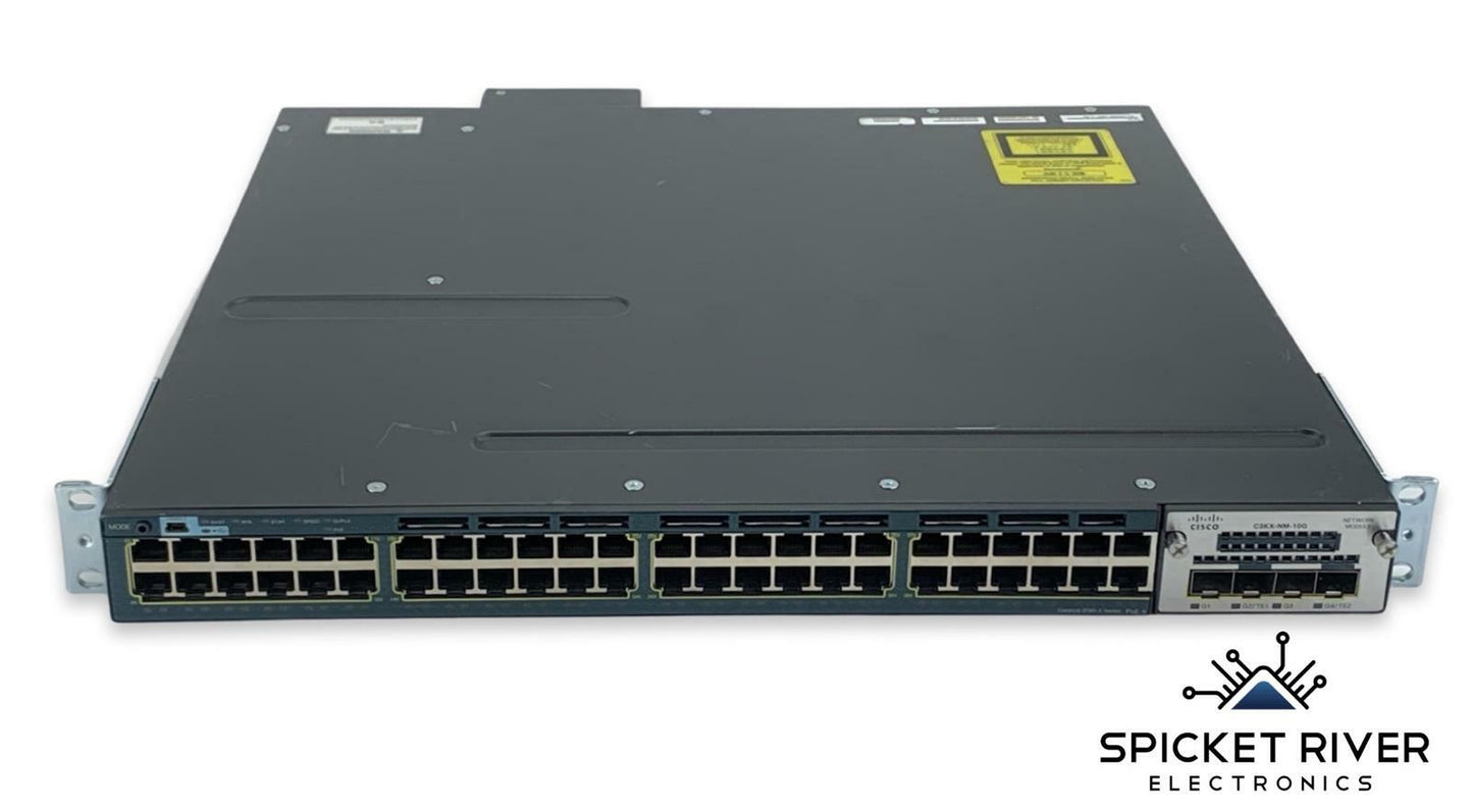 Cisco WS-C3560X-48PF-L V01 Ethernet Switch 1x 1100W PSU 1x C3KX-NM-10G Module