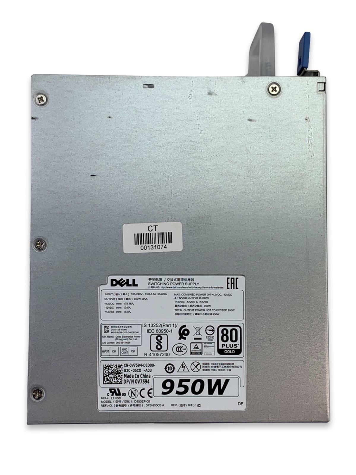 Dell D950EF-00 950W Switching Power Supply MAX 80-Plus Gold for Dell Precision