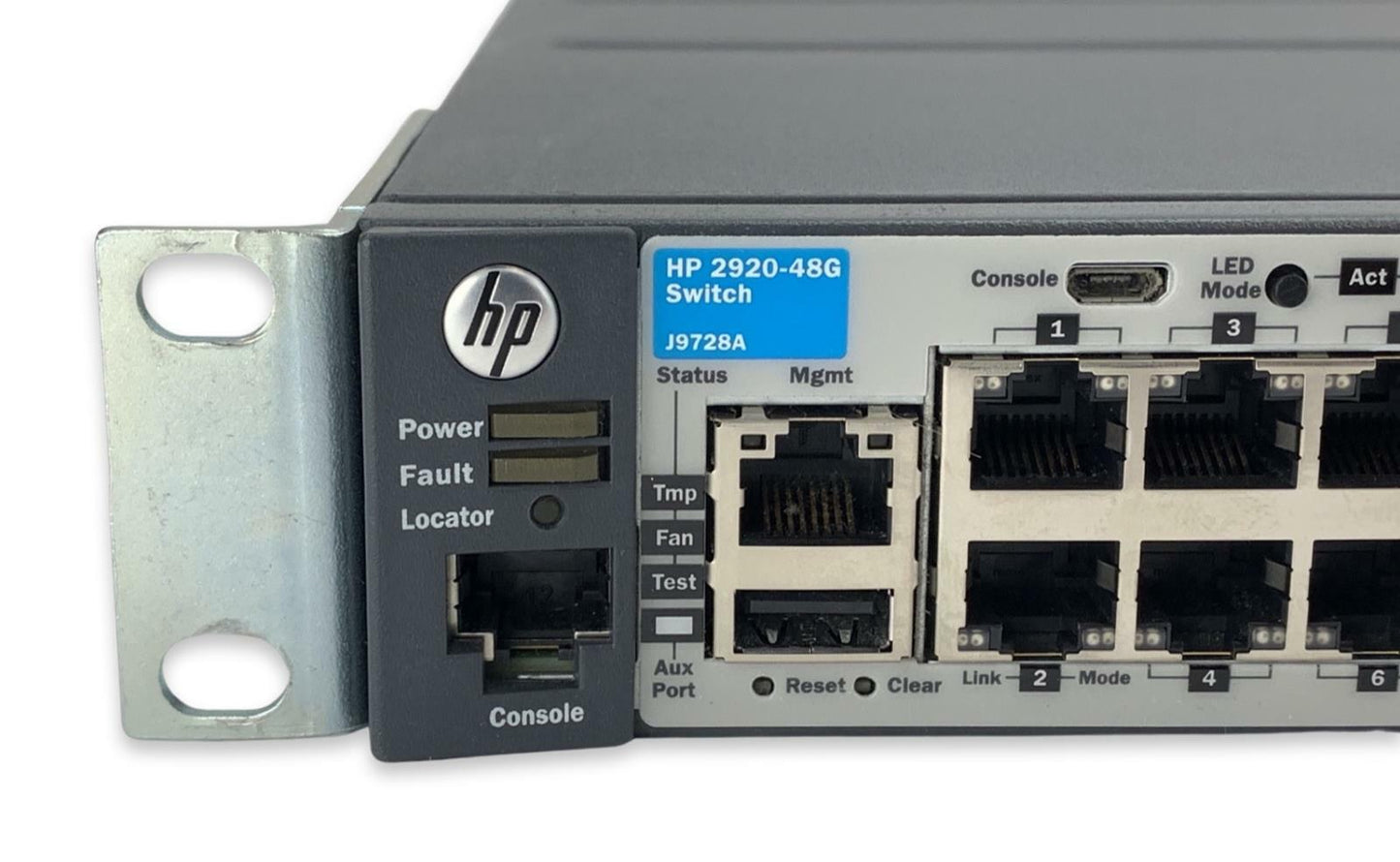 HP J9728A 2920-48G Ethernet Switch w/ 2-Port Stacking Module J9733A 165W PSU