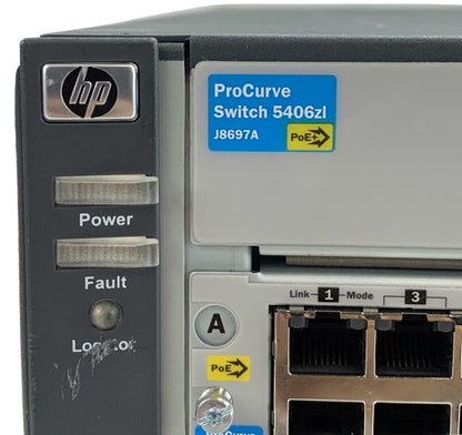 HP ProCurve Switch 5406zl J8697A RSVLC-0503 Gigabit Network 2x 273W PSUs