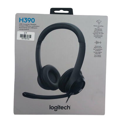 NEW - Logitech H390 USB Wired Black Over-Head Computer Headset