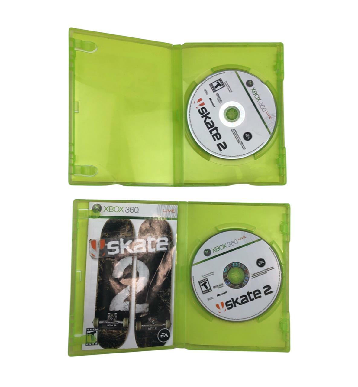 Microsoft Xbox 360 Console w/ Controller + 2x Skate 2 Games - READ