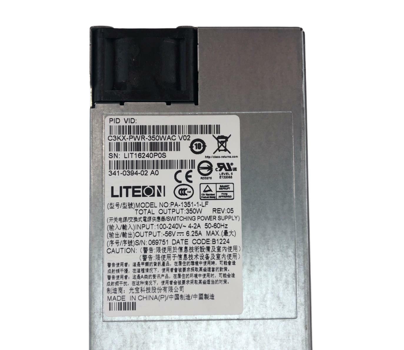 LiteOn PA-1351-1-LF 350W Switching Power Supply C3KX-PWR-350WAC