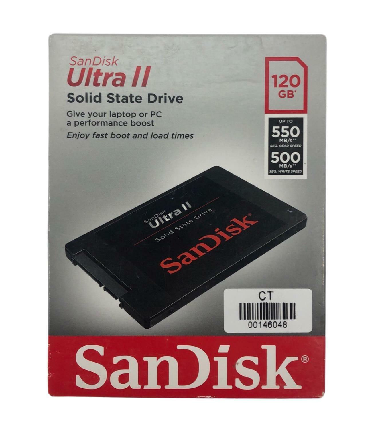 NEW - SanDisk Ultra II 120GB SSD SDSSDHII-120G 2.5" SATA 6G/s Solid State Drive