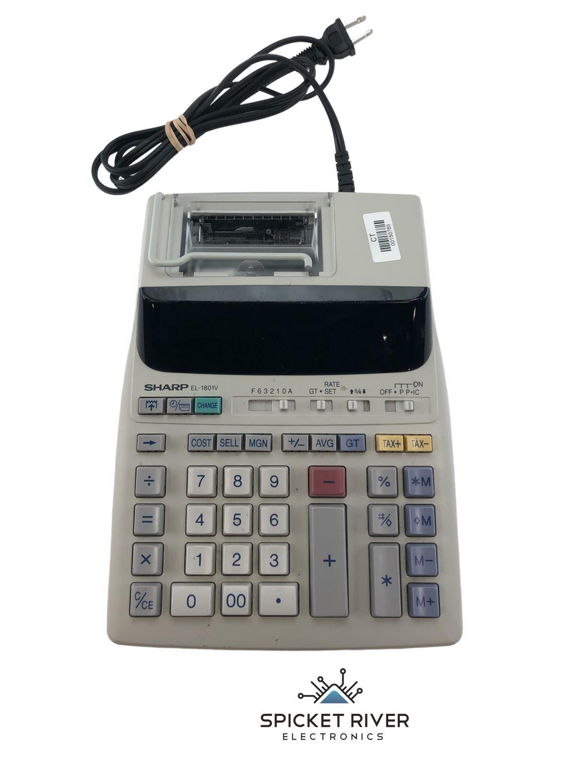 Sharp EL-1801V Portable 12-Digit 2-Color Compact Printing Accounting C ...