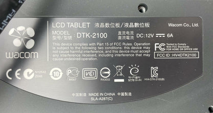 Wacom DTK-2100 Cintiq 21UX 21" LCD Graphics Drawing Tablet - READ
