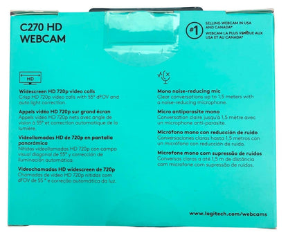 NEW - Open Box - Logitech C270 Widescreen HD Web Camera Video Calling