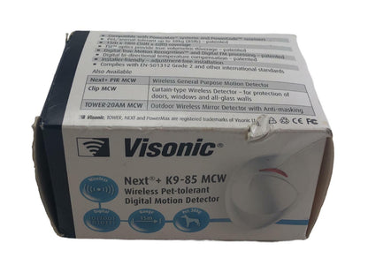 NEW - Visonic Next Plus K9-85 MCW Wireless Pet-Tolerant Digital Motion Detector