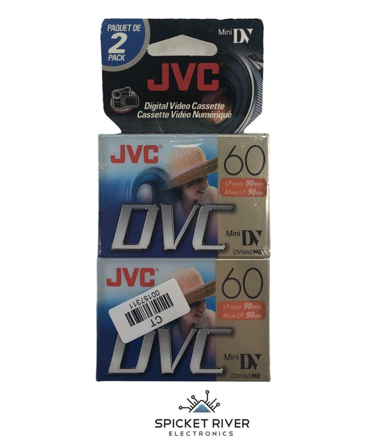 NEW - Open Box - 2-Pack JVC M-DV60DU3 60 Min Digital Video Cassette Mini DV Tape