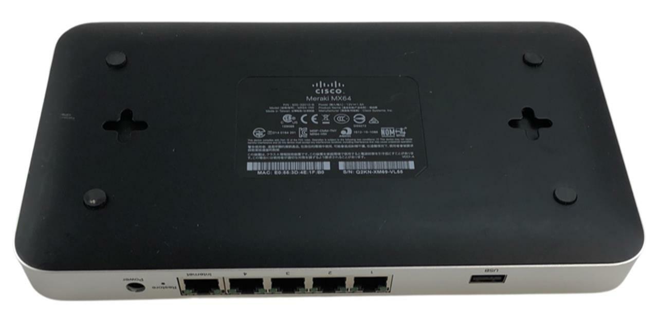 Cisco Meraki MX64 MX Series Firewall Security Appliance - Unclaimed