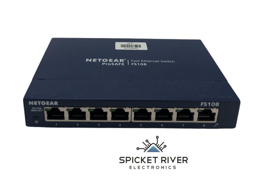 Netgear FS108 V2 8-Port 10/100 Fast Ethernet Network Switch - No Adapter