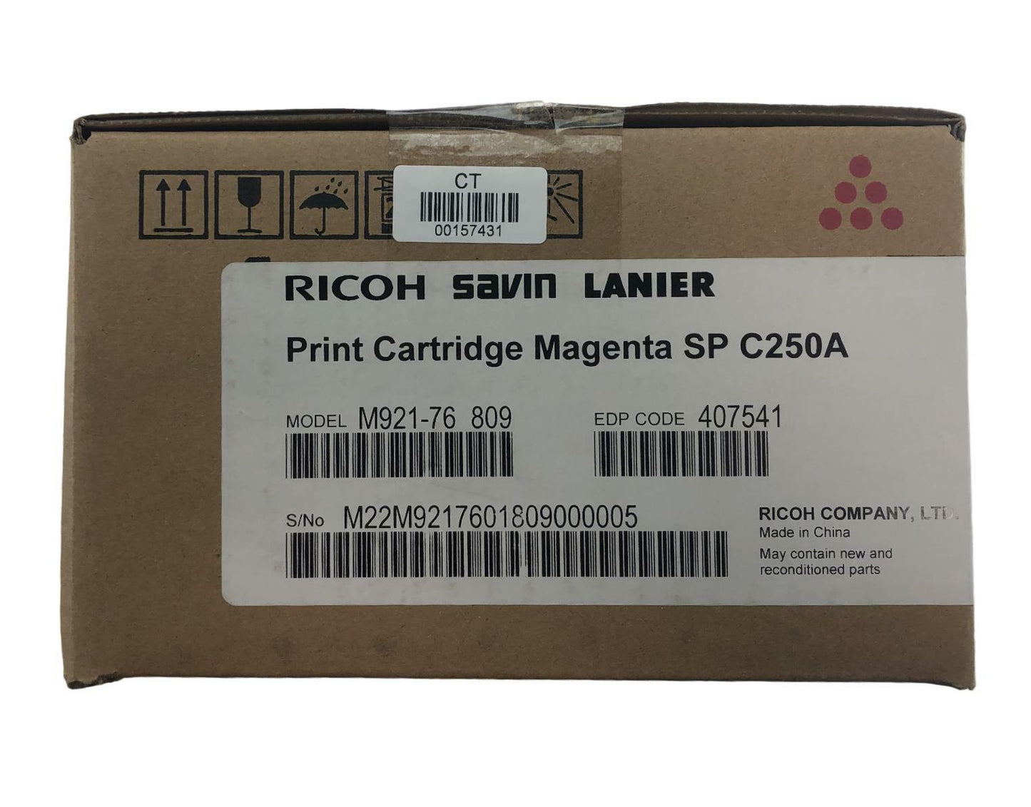 NEW - Open Box - Ricoh 407541 SP C250A Printer Toner Magenta Cartridge