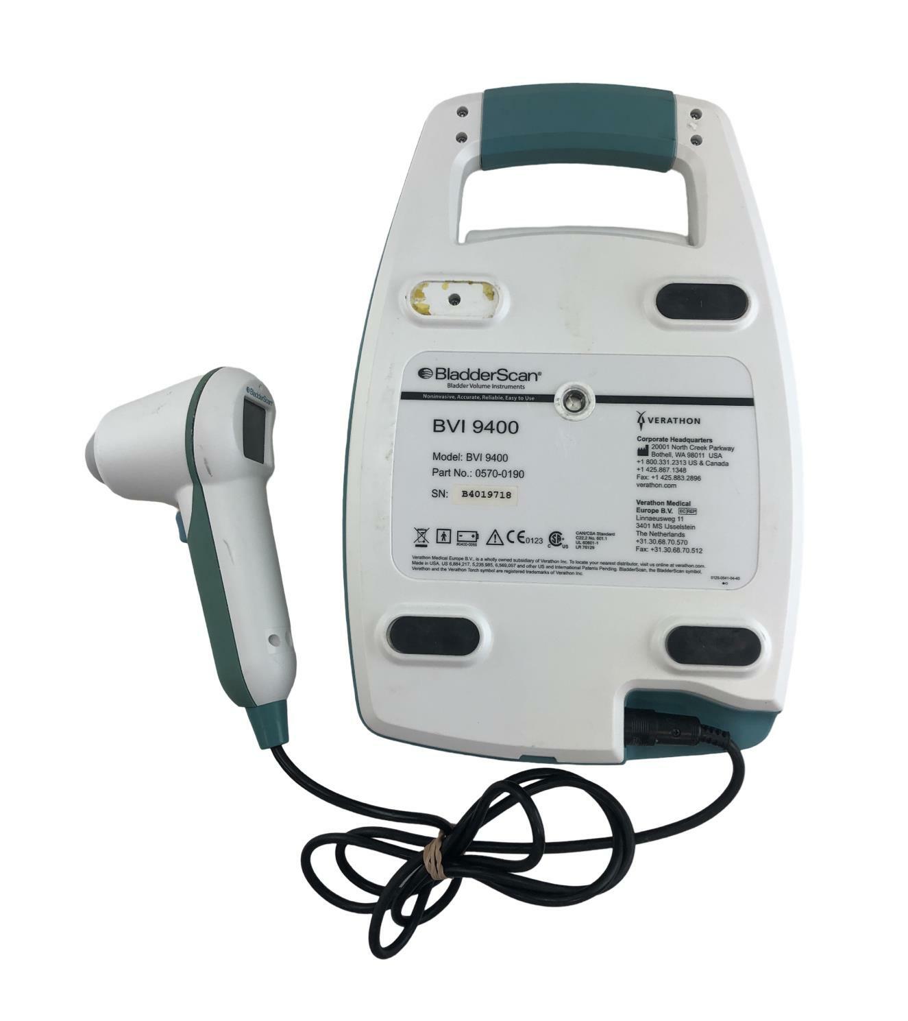 Verathon BladderScan Portable Bladder Scanner BVI 9400 with Probe - No Battery