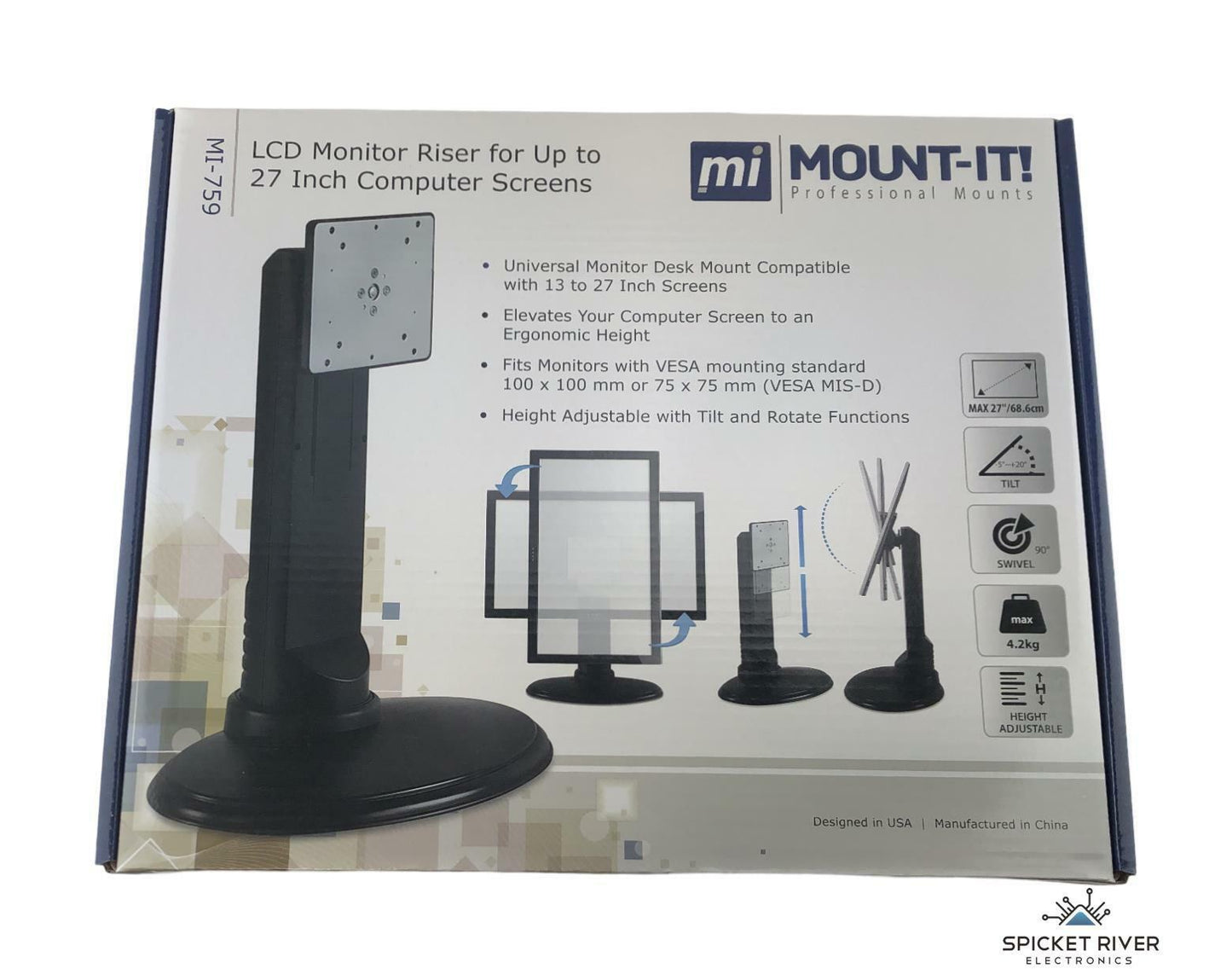 Lot of 5 - NEW - Mount-It MI-759 LCD Monitor Riser Desk Mount - Up to 27"