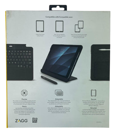 NEW ZAGG Nomad Book Keyboard Folio Case Apple Samsung Windows Tablet 9.7"-10.5"